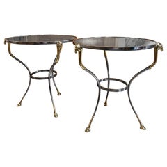 Coppia di guéridon francesi  attribuito alla Maison Jansen Piano in marmo circa 1970
