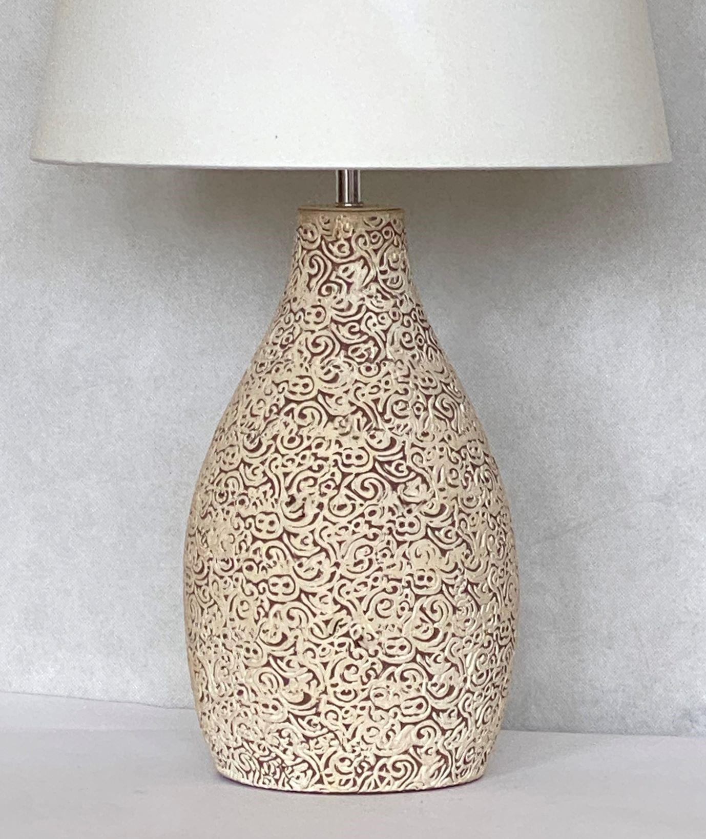 Pair of French Hand-Crafted Ceramic Table Lamps, 1960s In Good Condition For Sale In Frankfurt am Main, DE