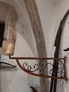 Pair of French Hand-Forged Wrought Iron Wall Candle Holders, 16th-17th Century