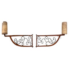 Pair of French Hand-Forged Wrought Iron Wall Candle Holders, 16th-17th Century