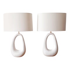Pair of French Handmade Ceramic Lamps