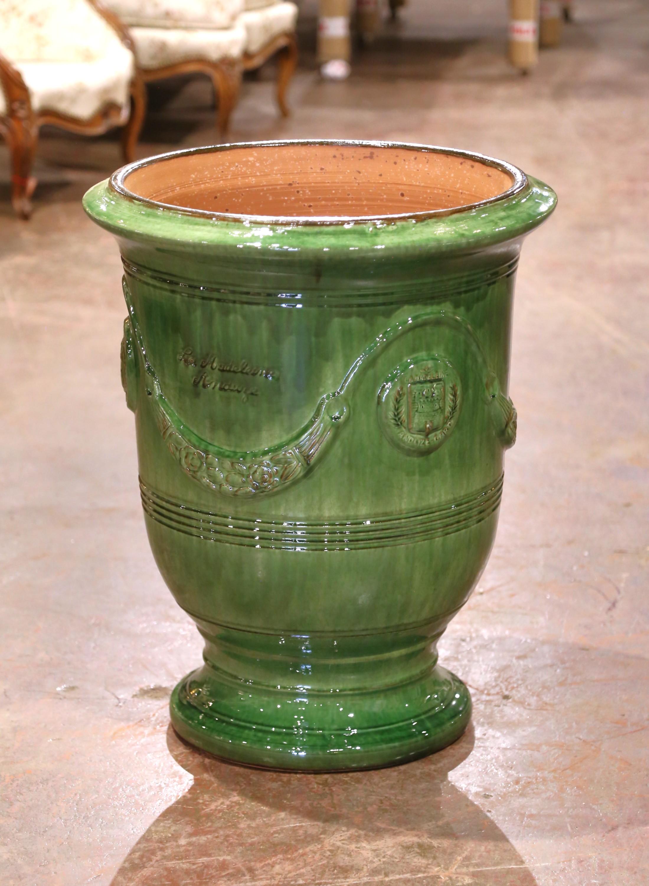 Add timeless Provençal elegance to your garden or interior with this pair of handmade Anduze planters by La Madeleine. Crafted in southern France using traditional techniques, each vessel is formed in terracotta and finished in a lustrous