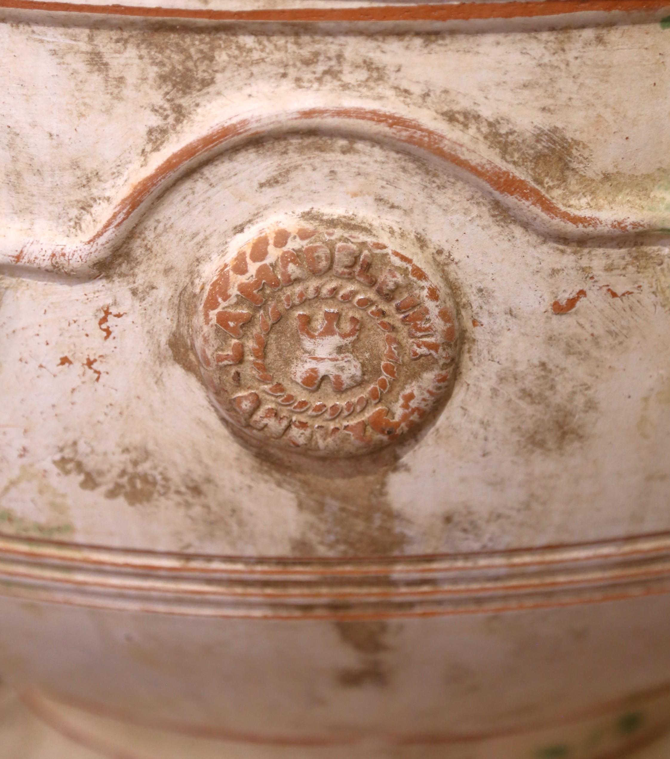 XXIe siècle et contemporain Pair of French Handmade Terracotta Bowl Urn Planters by La Madeleine in Anduze en vente