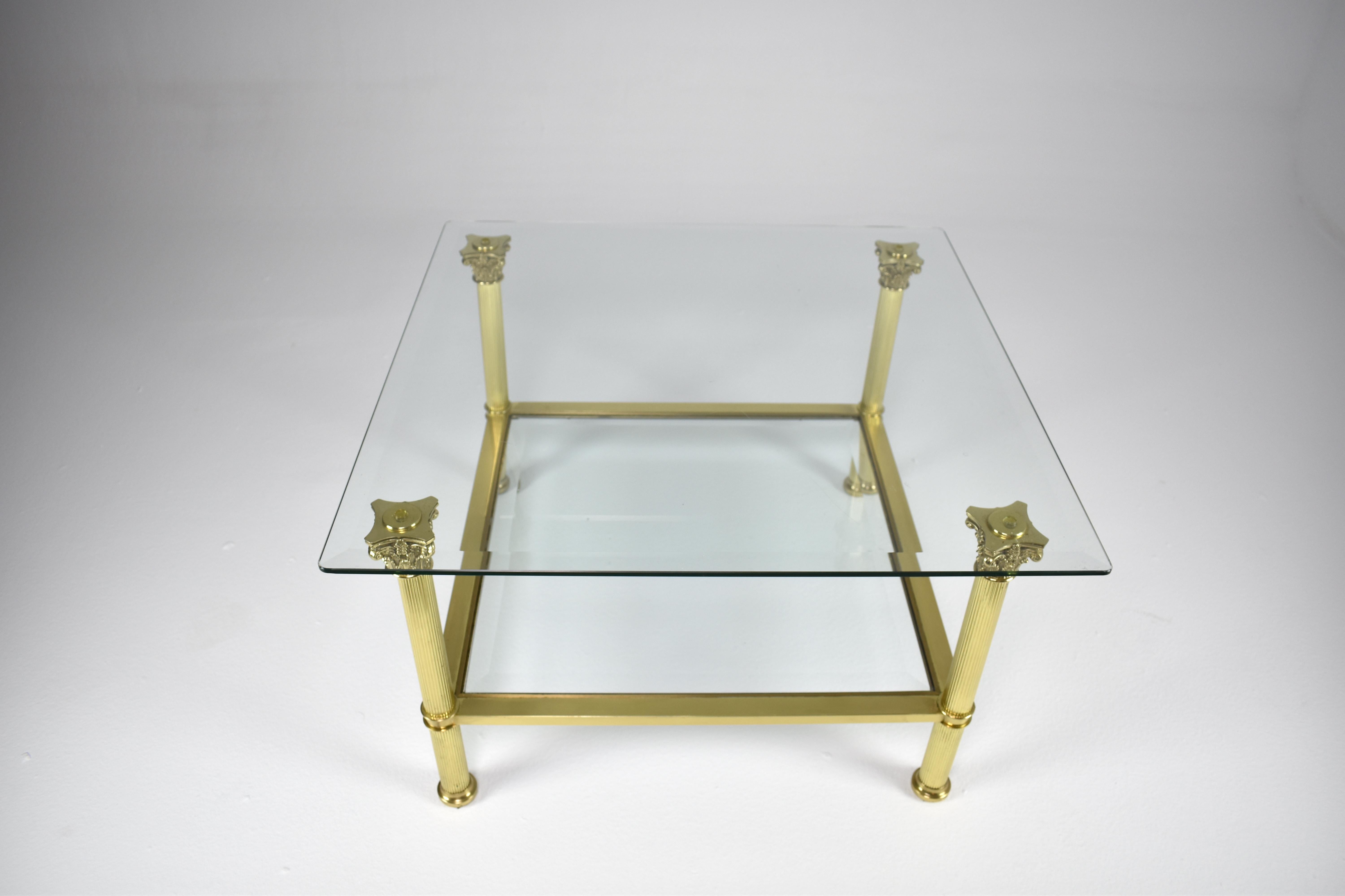 Pair of French Hollywood Regenc Coffee Tables Attributed to Maison Jansen, 1980s For Sale 6