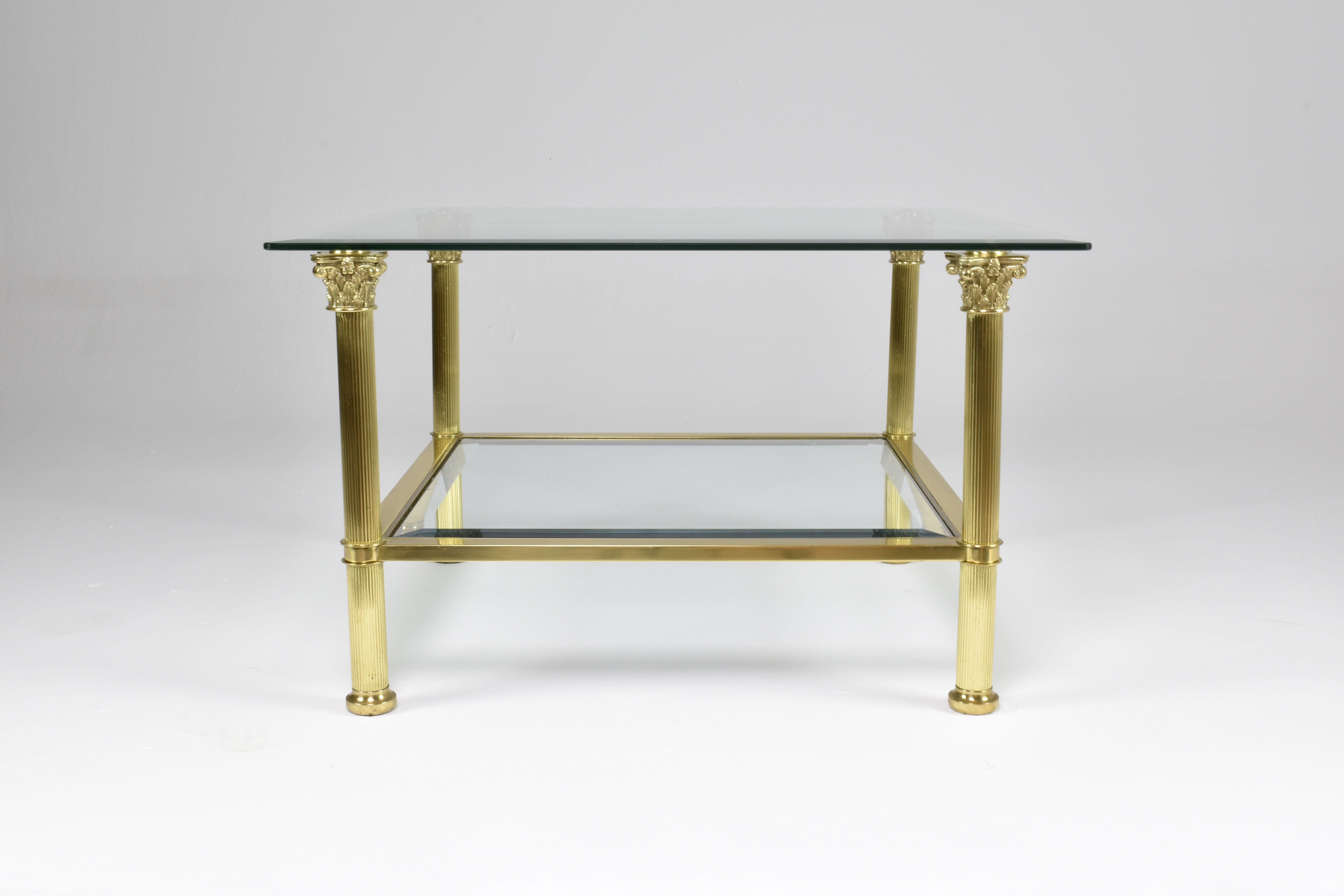 Pair of French Hollywood Regenc Coffee Tables Attributed to Maison Jansen, 1980s For Sale 7