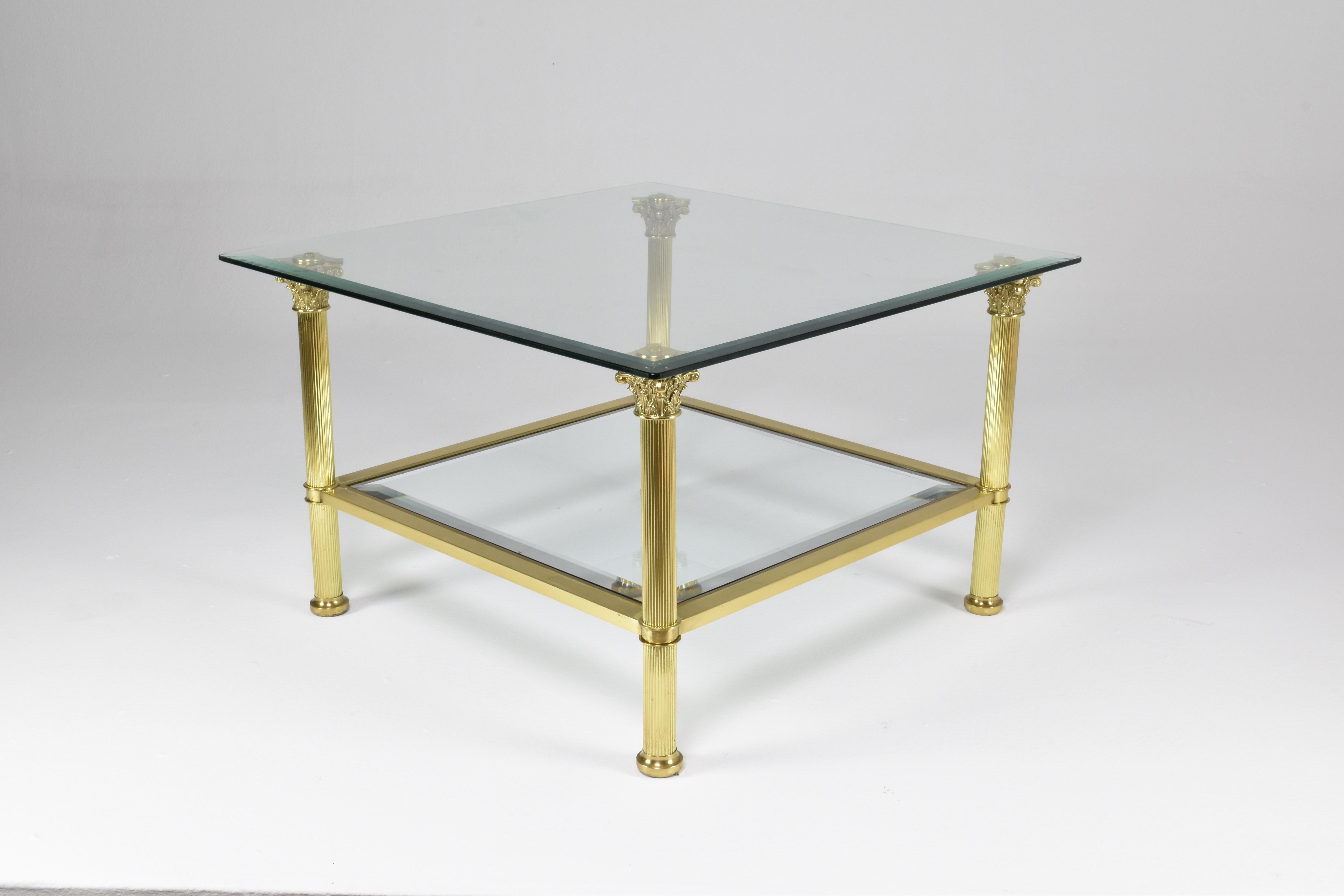 Pair of French Hollywood Regenc Coffee Tables Attributed to Maison Jansen, 1980s For Sale 8