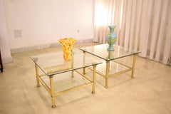 1980s Pair of French Hollywood Regency Coffee Tables