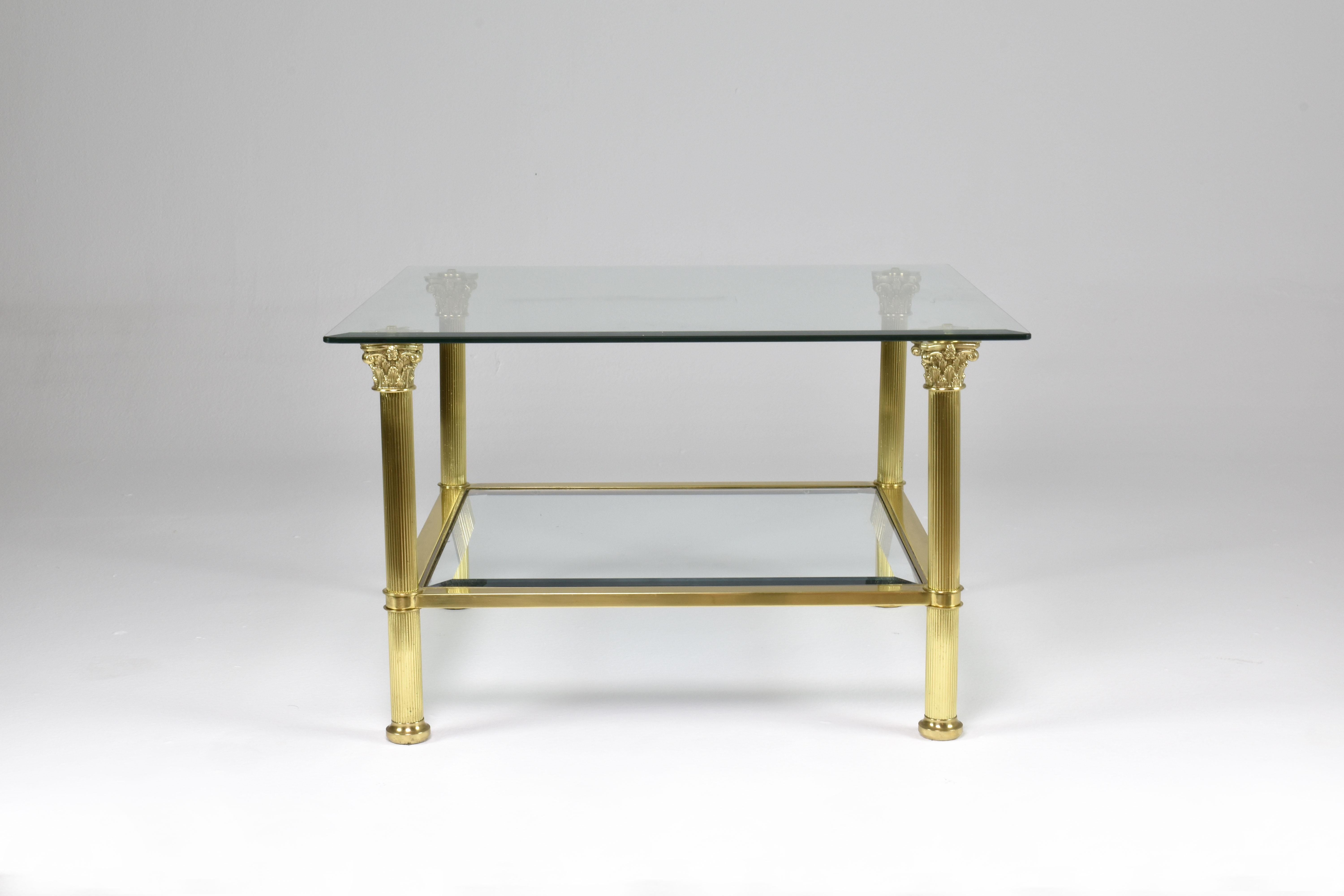 Pair of French Hollywood Regenc Coffee Tables Attributed to Maison Jansen, 1980s In Good Condition For Sale In Paris, FR