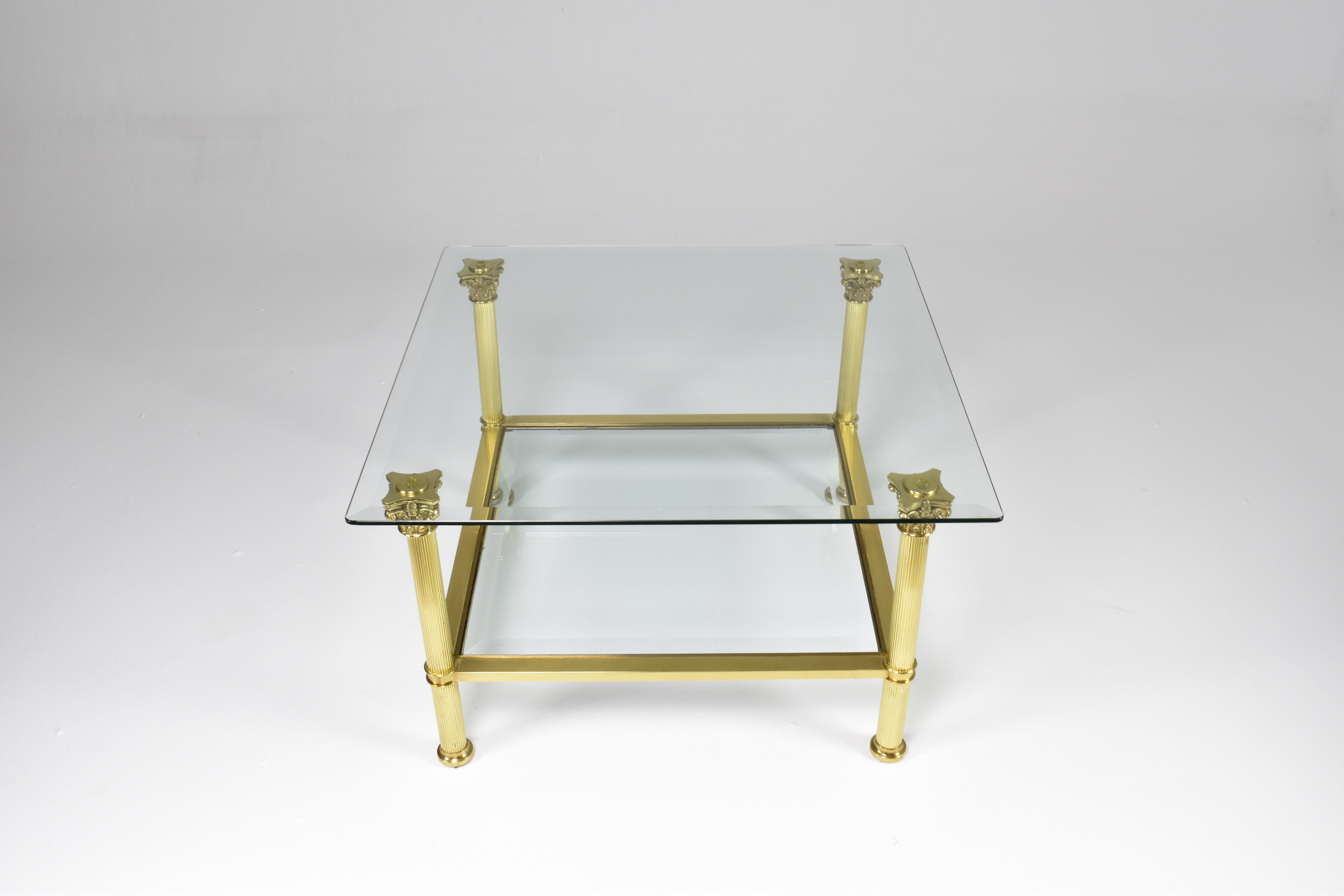 Late 20th Century Pair of French Hollywood Regenc Coffee Tables Attributed to Maison Jansen, 1980s For Sale