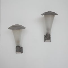 Pair of French Holophane Midcentury Wall Lights