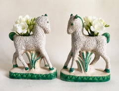 Pair of French Horse Figural Vases Attributed to Colette Gueden for Primavera