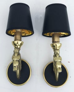 Pair of French Horse Sconces
