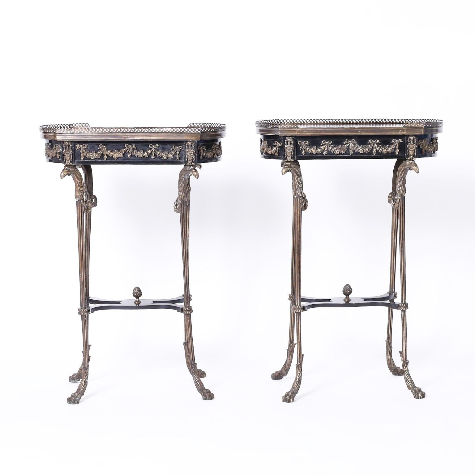 Napoleon III Pair of French Inlaid Tables or Stands For Sale
