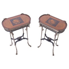 Pair of French Inlaid Tables or Stands