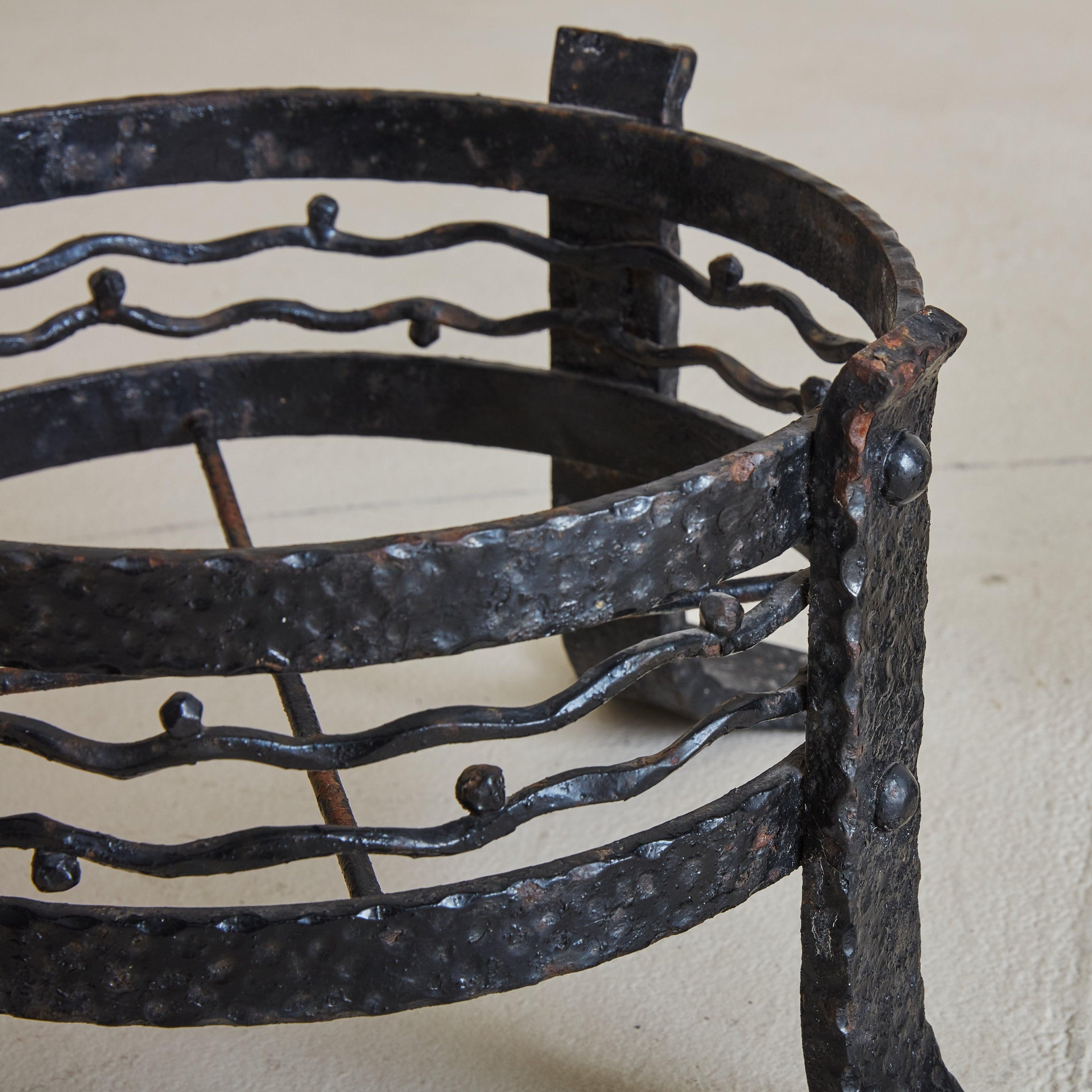Pair of French Iron Art Nouveau Plant Stands For Sale 1