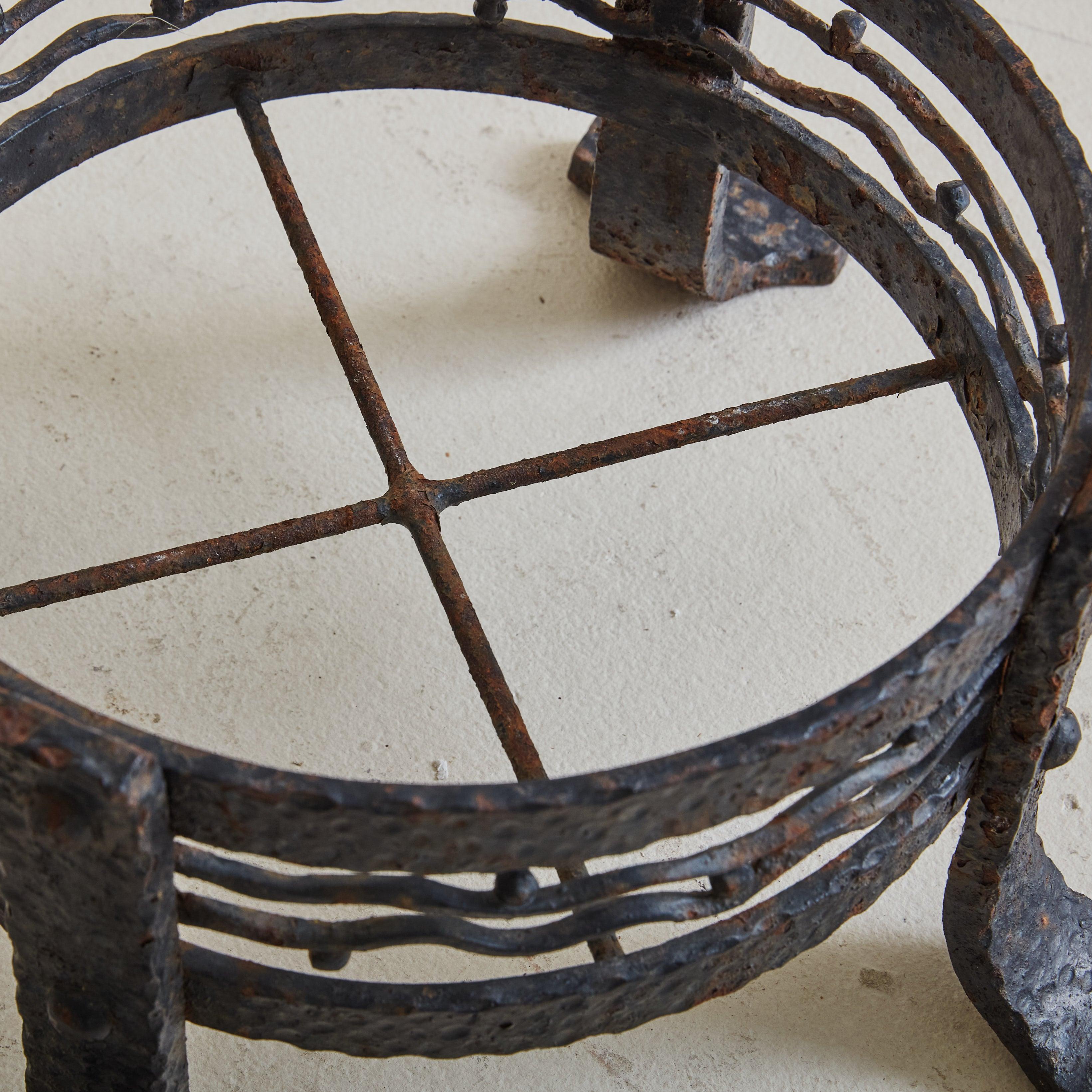 Pair of French Iron Art Nouveau Plant Stands For Sale 2