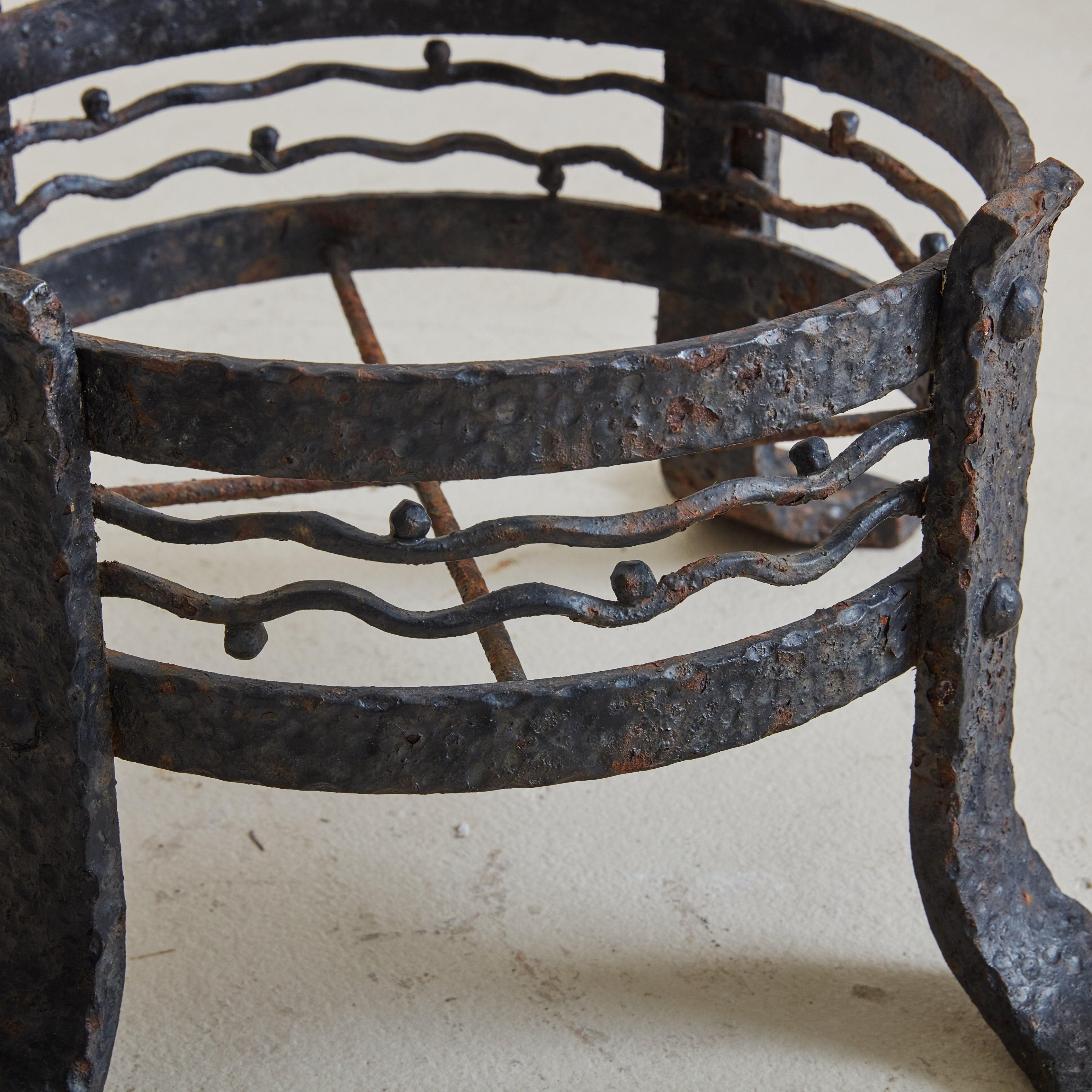 Pair of French Iron Art Nouveau Plant Stands For Sale 3