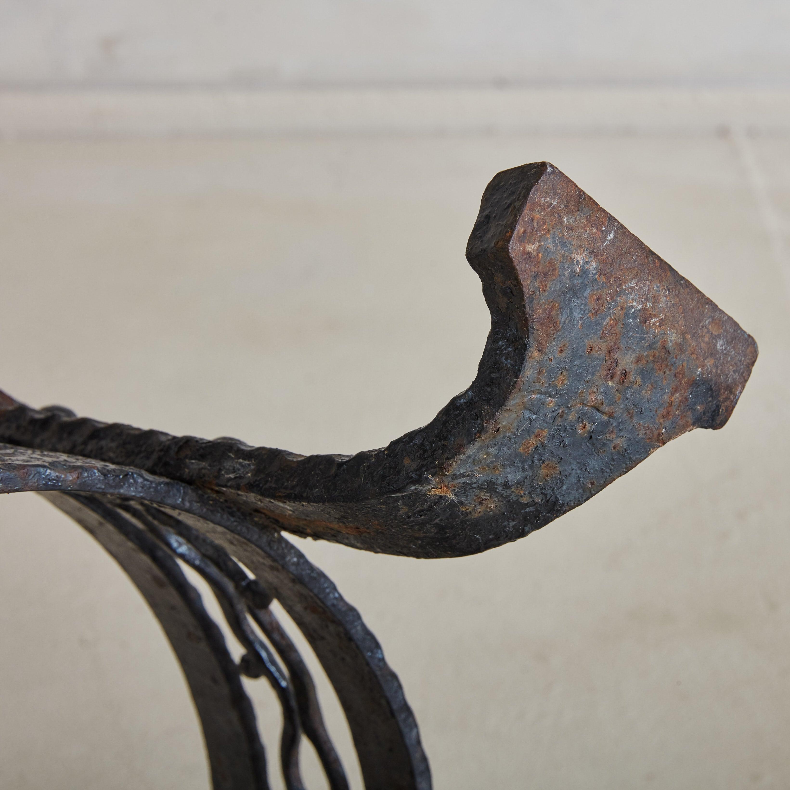 Pair of French Iron Art Nouveau Plant Stands For Sale 5