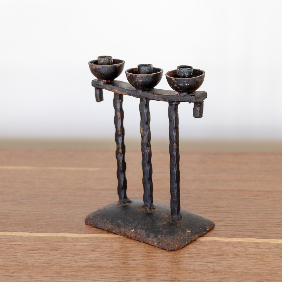 Pair of French Iron Candlesticks 2