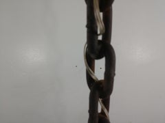 Pair of Brutalist French Iron Chain Rope Floor Lamps Midcentury