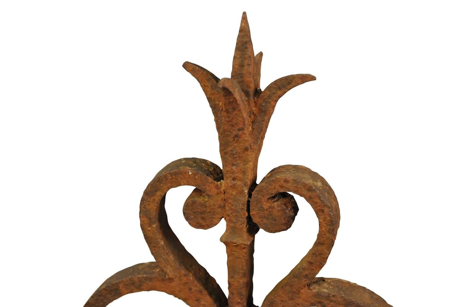 Pair of French Iron Fragments, Finials 2