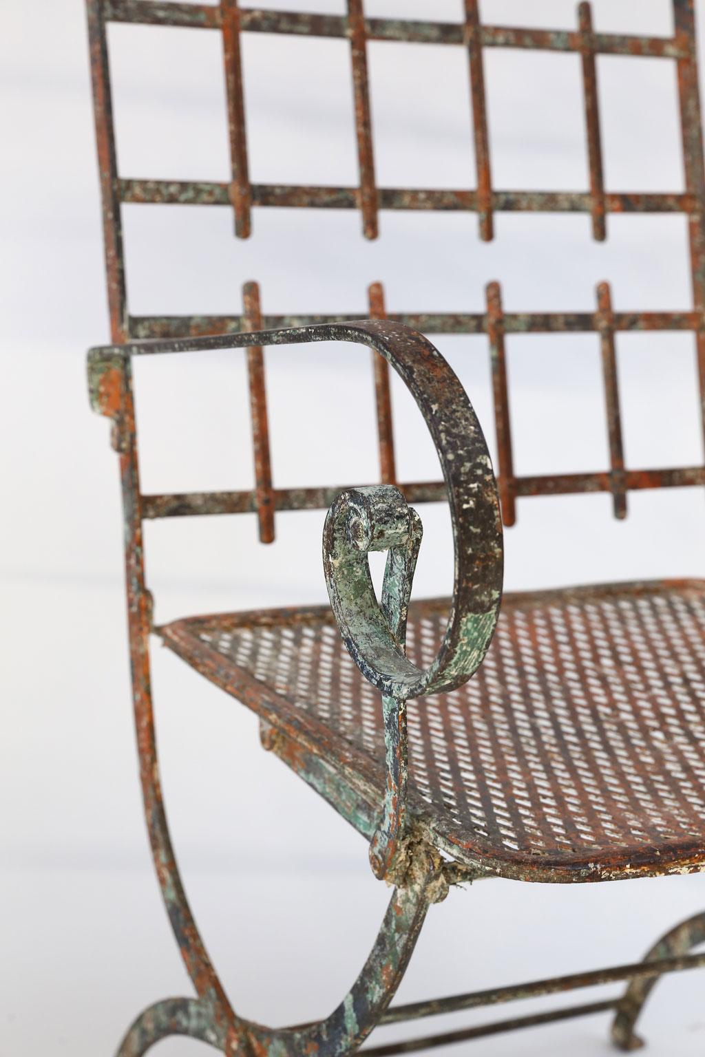 Pair of French Iron Garden Chairs 4