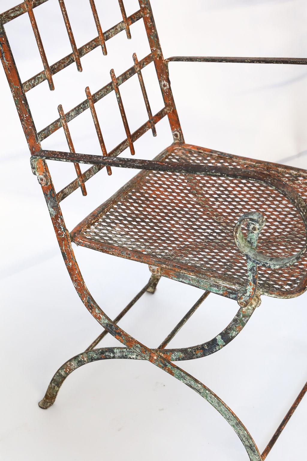 Pair of French Iron Garden Chairs 7