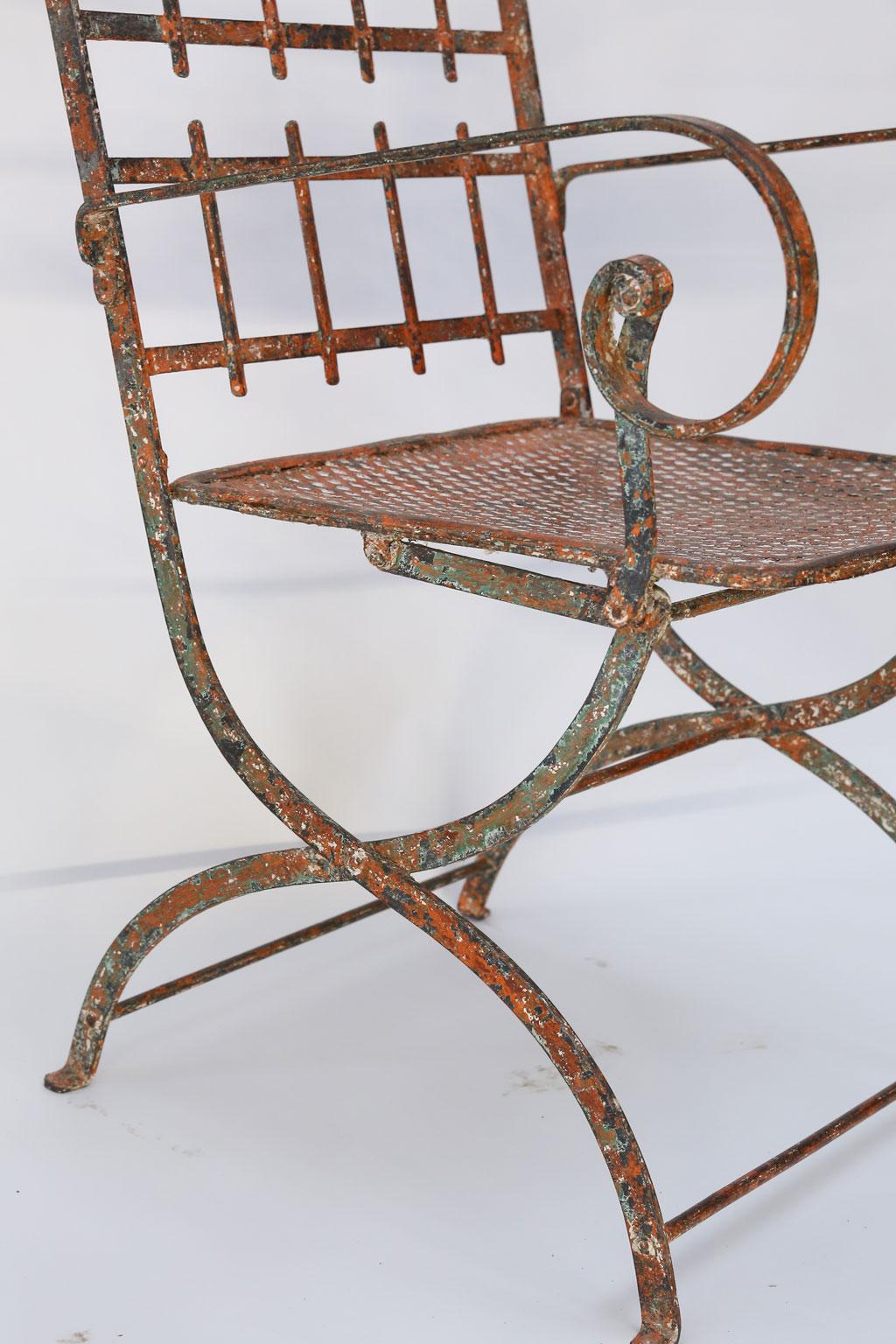 Pair of French Iron Garden Chairs 3
