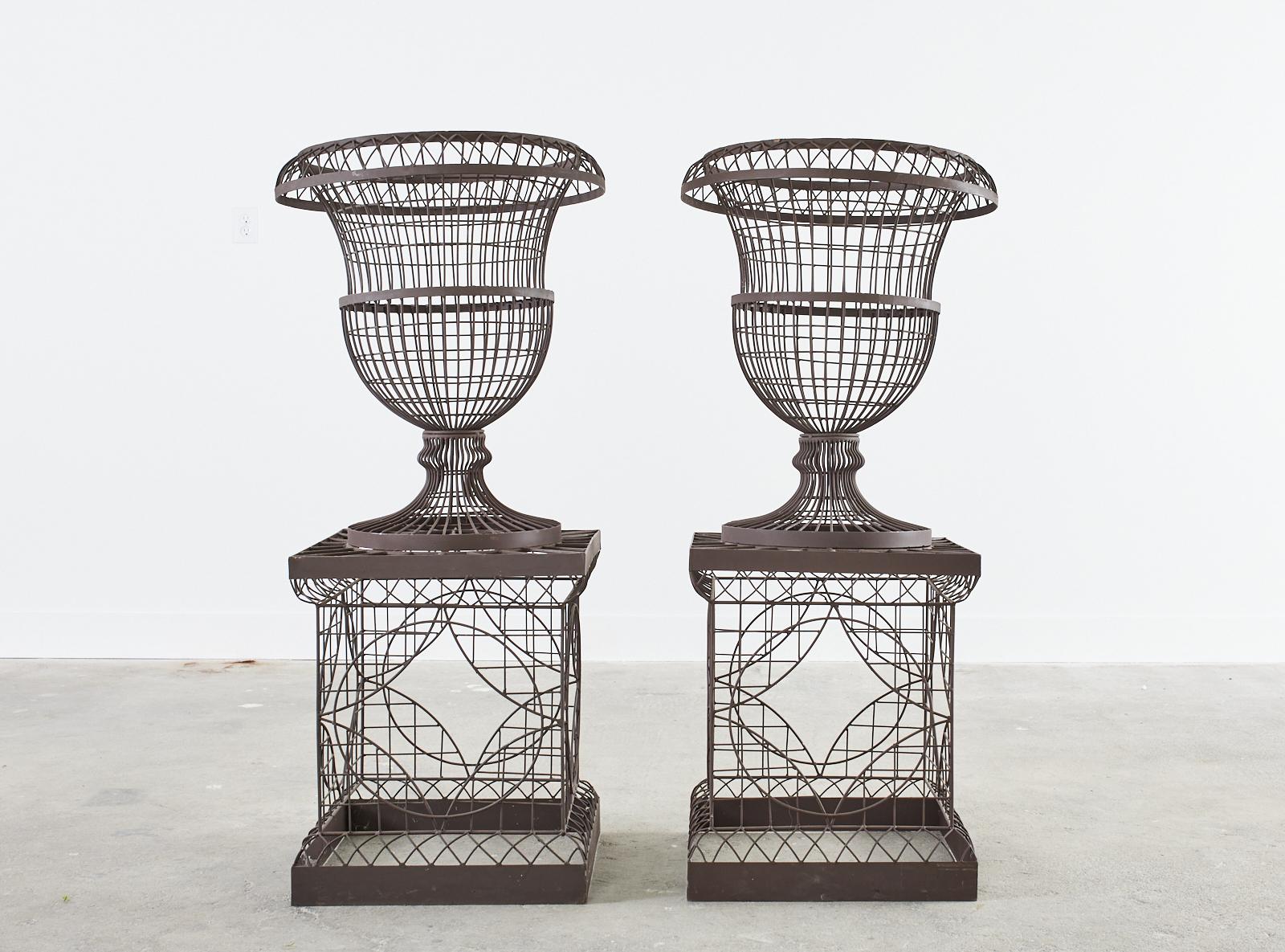 french wire urn planters