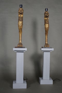 Pair of French Iron Gilded Lamps