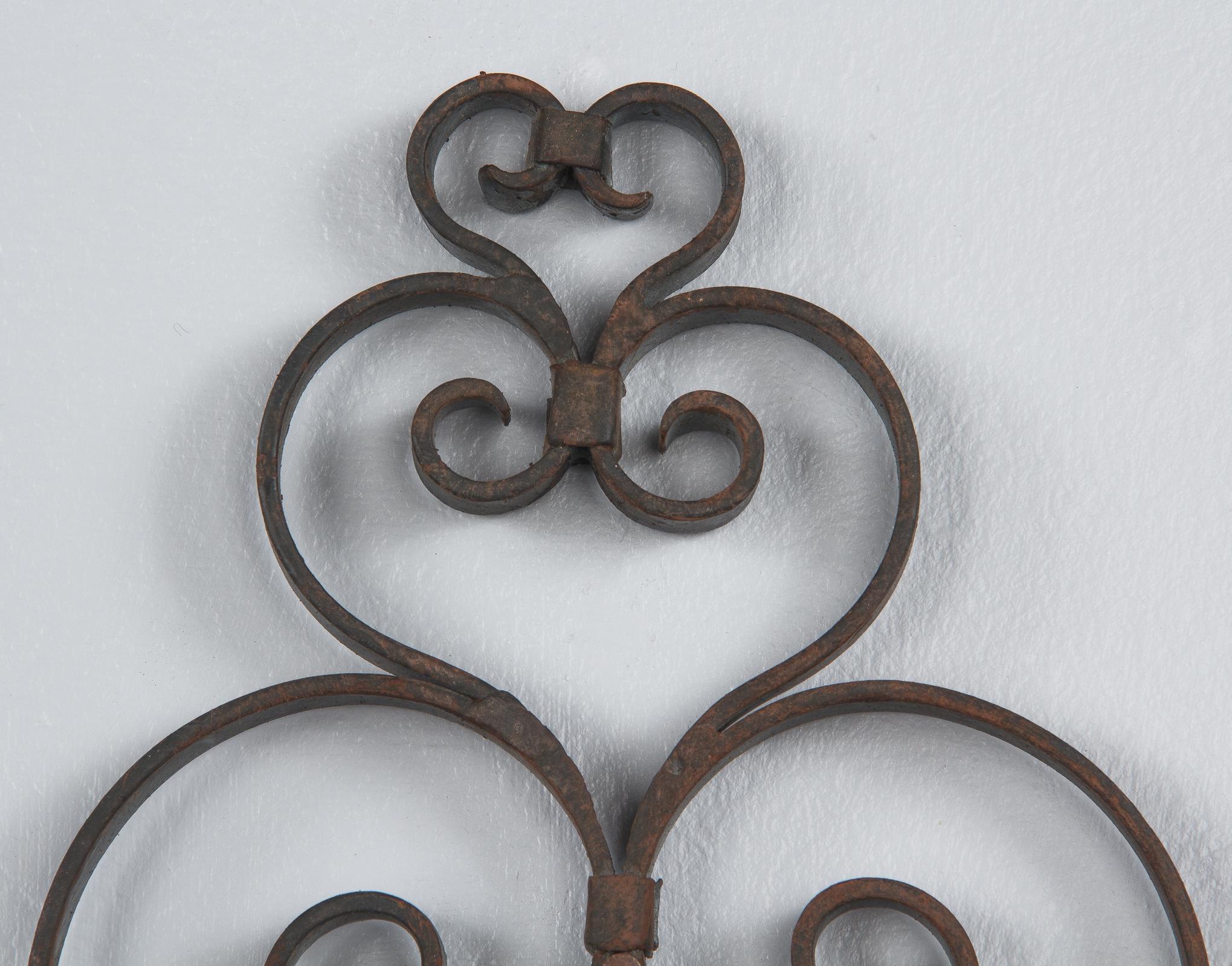 Pair of French Iron Sconces, 1940s 10