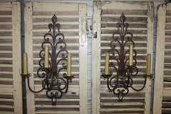 Pair of French Iron Sconces, Early 20th Century