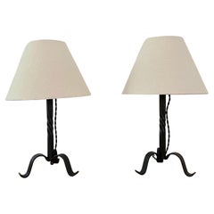 Pair of French Iron Table Lamps