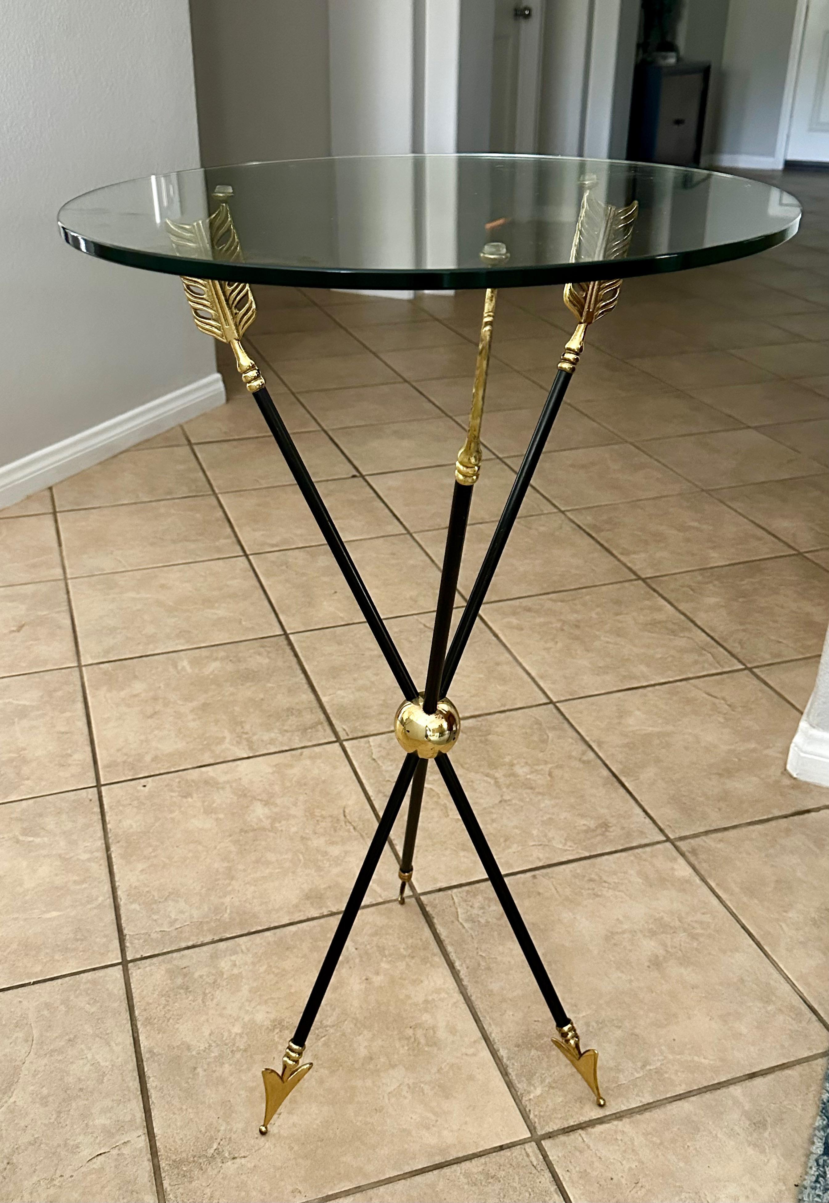 Pair of French Jansen Arrow Directoire Side Tables 5
