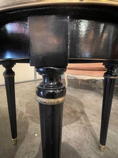 Pair of French Jansen Black Lacquer Side Tables Louis XVI Style