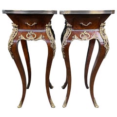 Vintage Pair of French Kingwood Side Tables, 20th Century