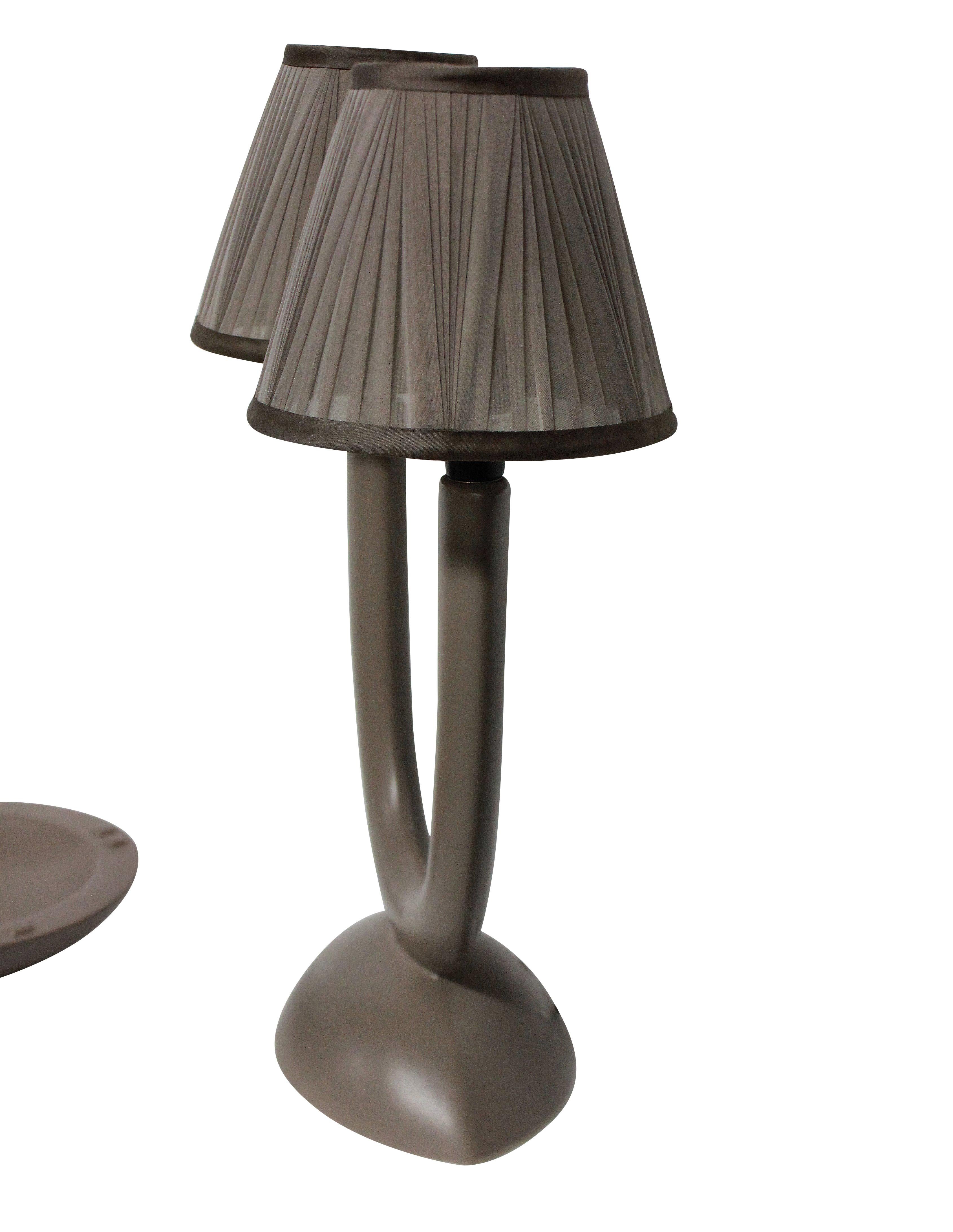 Pair of French Lamps with Ash Trays In Good Condition In Kent, Dover