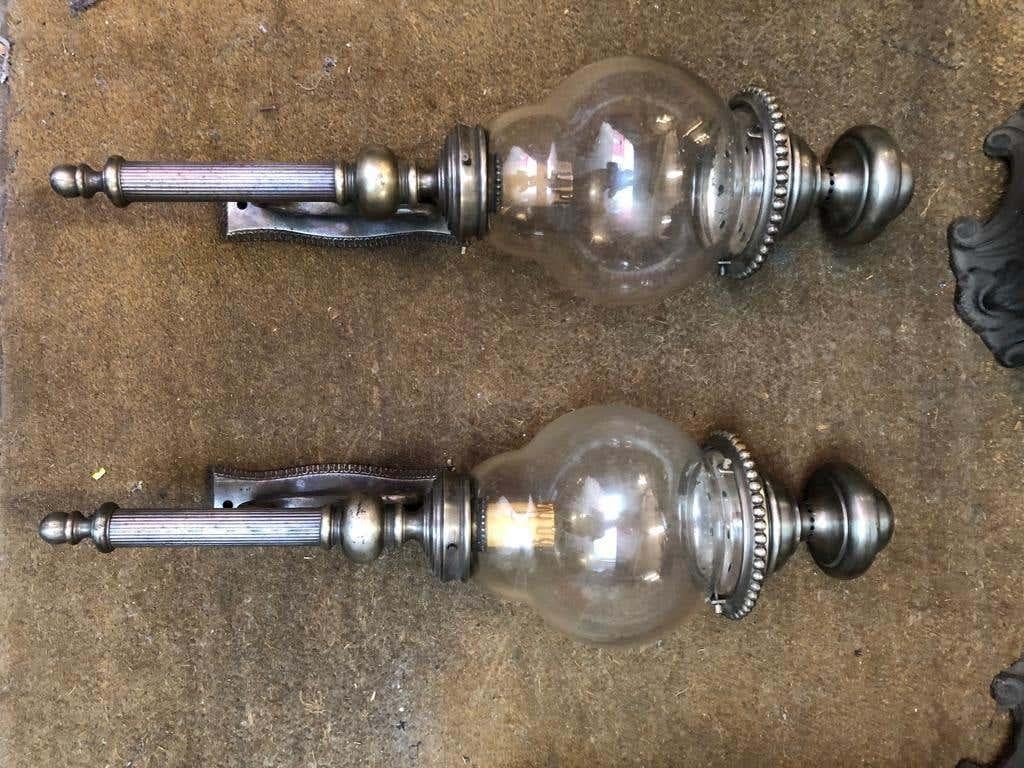 Pair of French Lanterns, Nickel-Plated, 20th Century For Sale 6