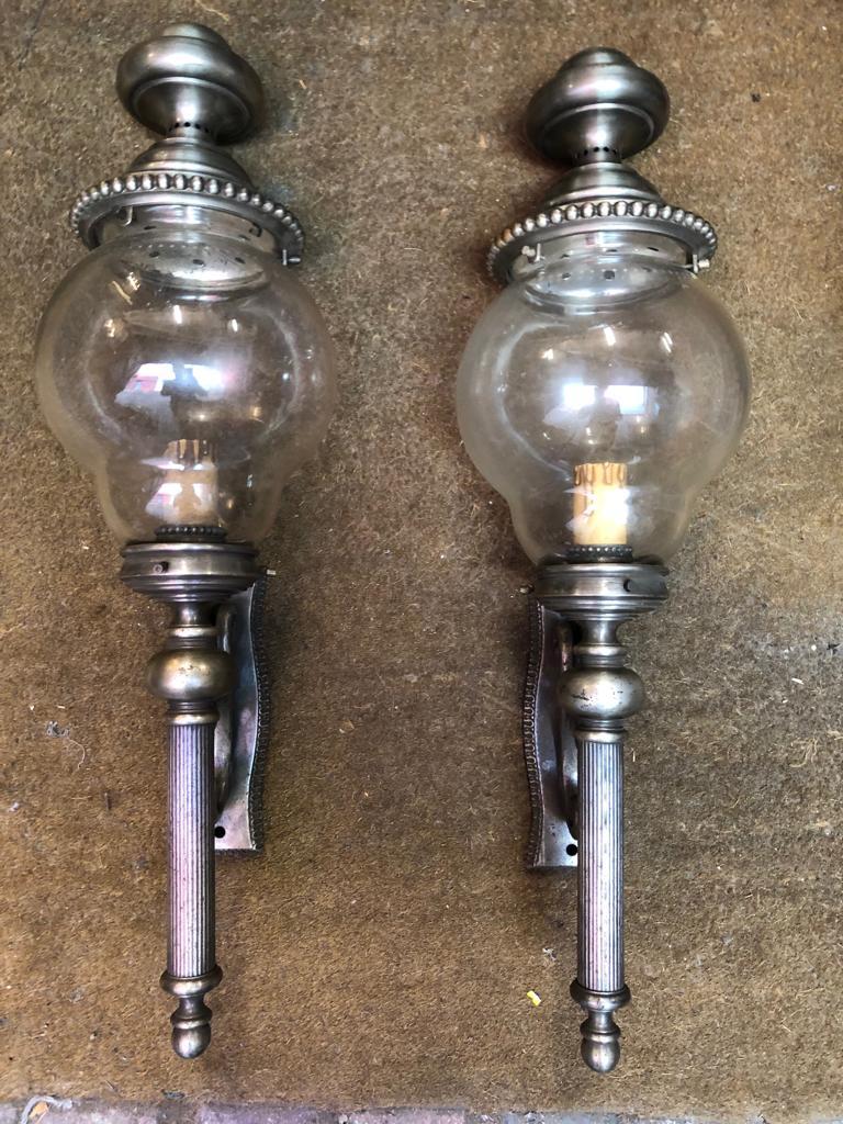 Pair of French Lanterns, Nickel-Plated, 20th Century For Sale 8