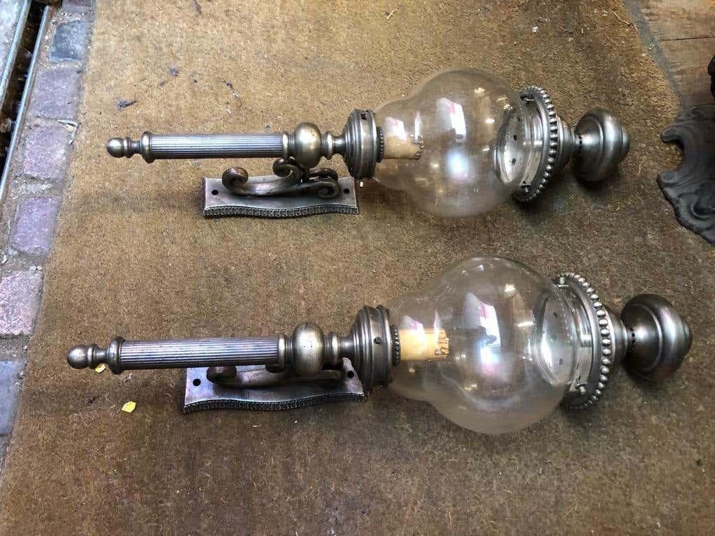 Pair of French Lanterns, Nickel-Plated, 20th Century For Sale 8