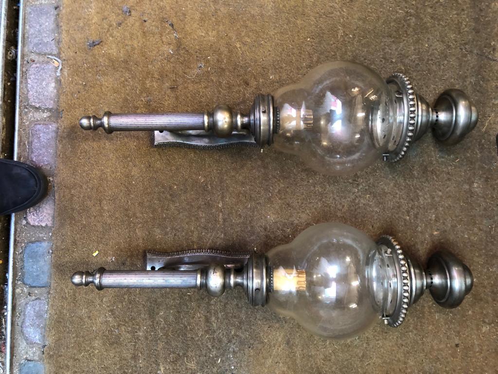 Pair of French Lanterns, Nickel-Plated, 20th Century For Sale 1