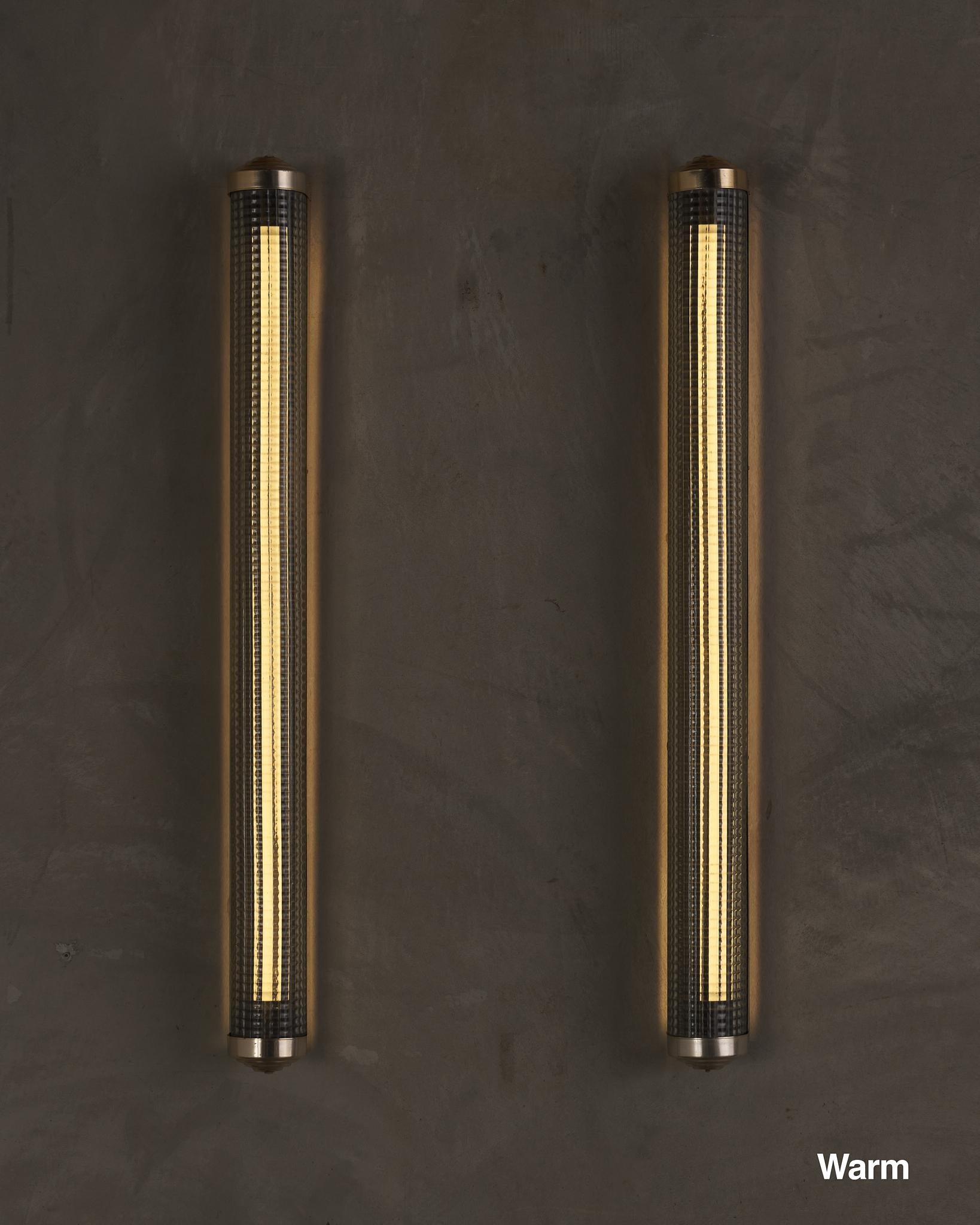 Cast Pair of French Large Art Deco Cinema Lights For Sale