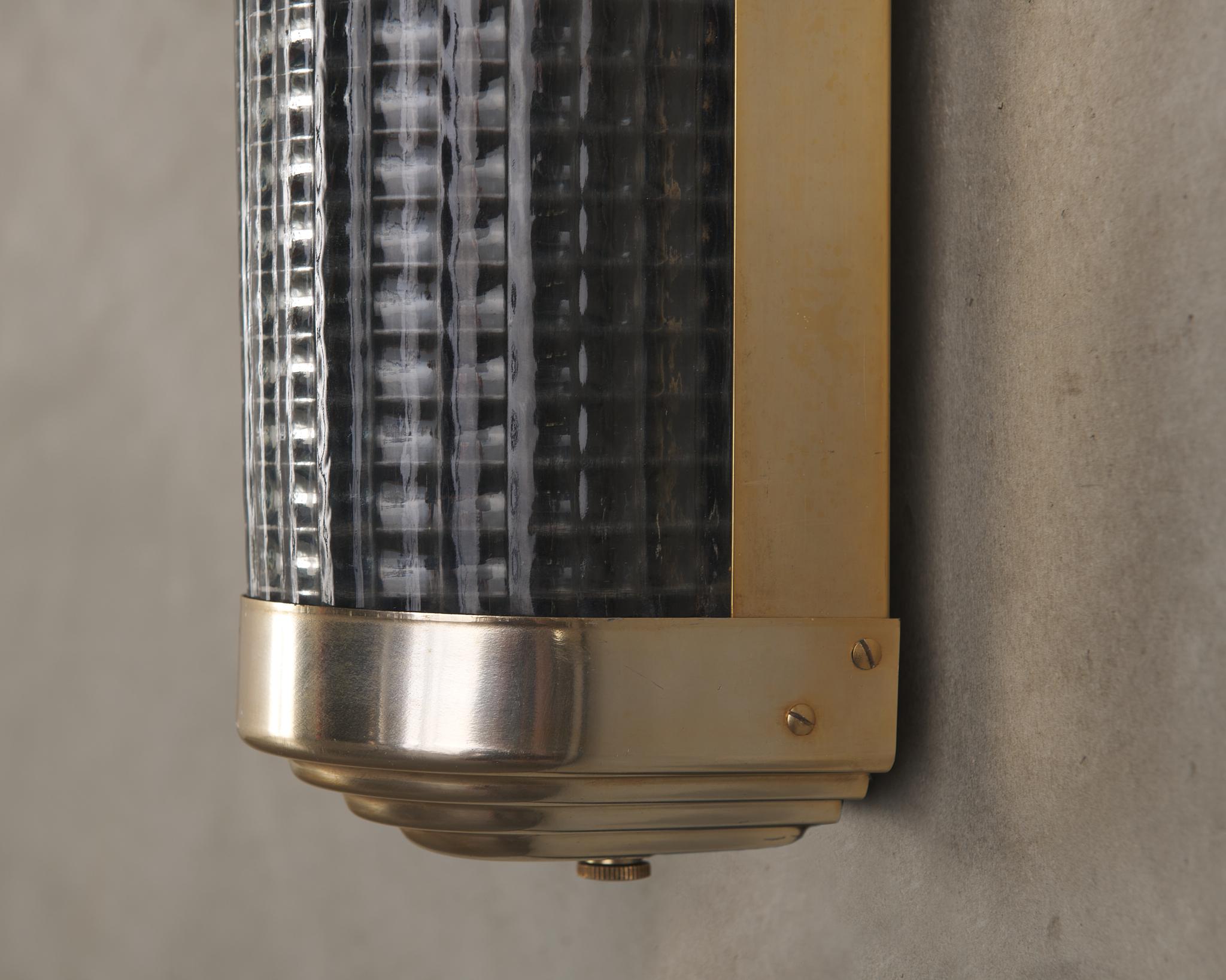 Pair of French Large Art Deco Cinema Lights For Sale 2