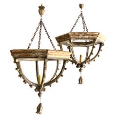 Pair of French Large Lanterns with 18th Century Elements