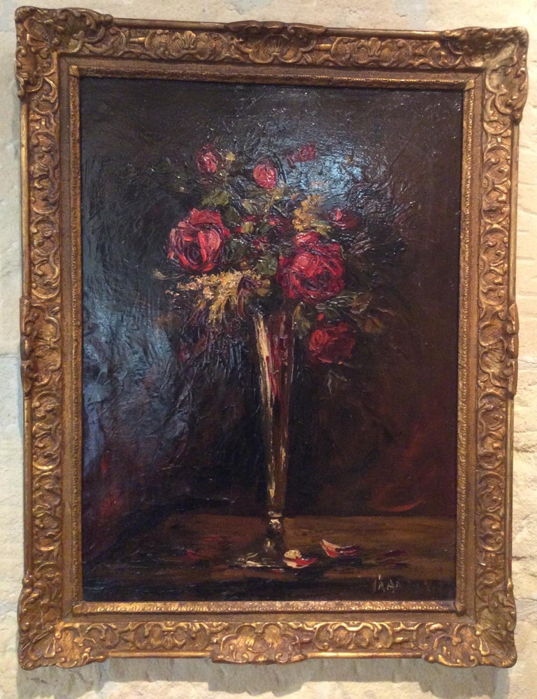 Rare Pair Of Floral Paintings By Charles Franzini D Issoncourt