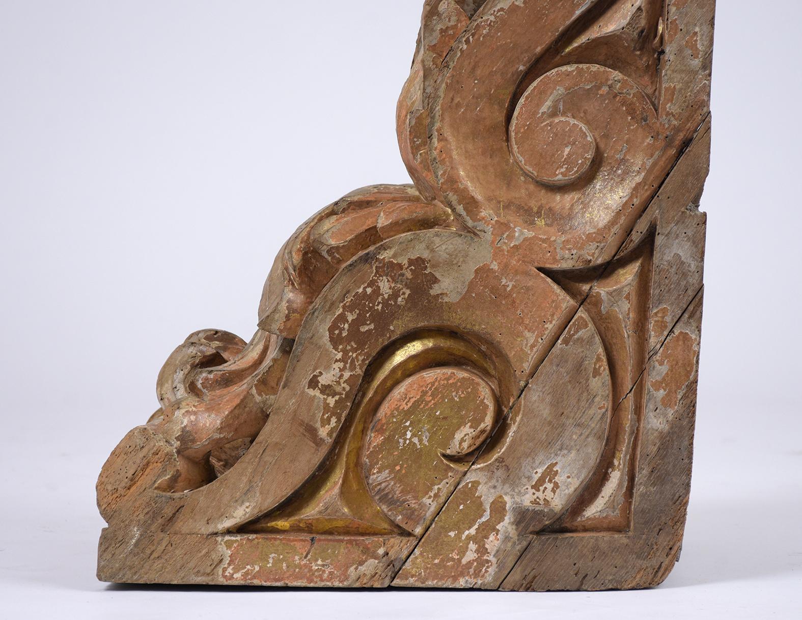 French Pair of 18th Century Baroque Corbels