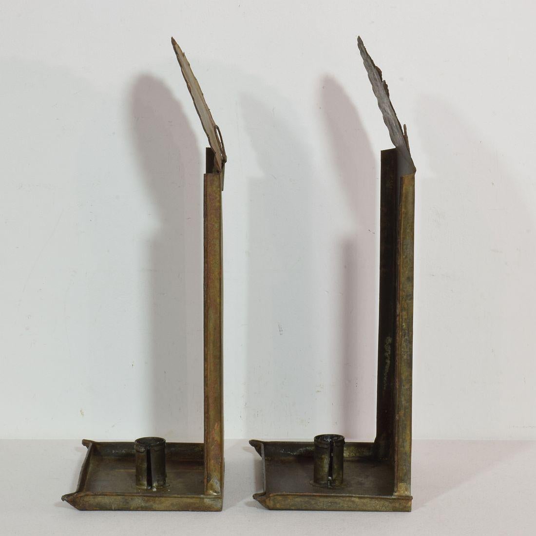 Pair of French, Late 18th, Early 19th Century Iron Wall Candleholders 2