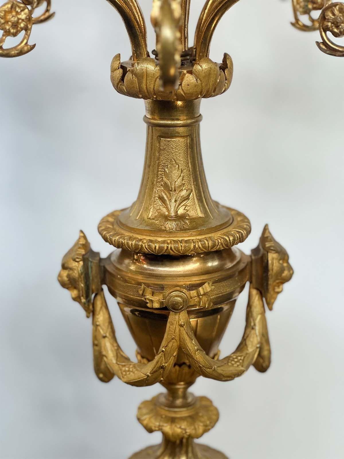 Bronze Paire de candélabres en bronze de la fin du XIXe siècle en vente