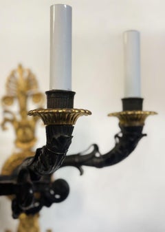 Pareja de candelabros franceses de estilo Imperio de finales del siglo XIX