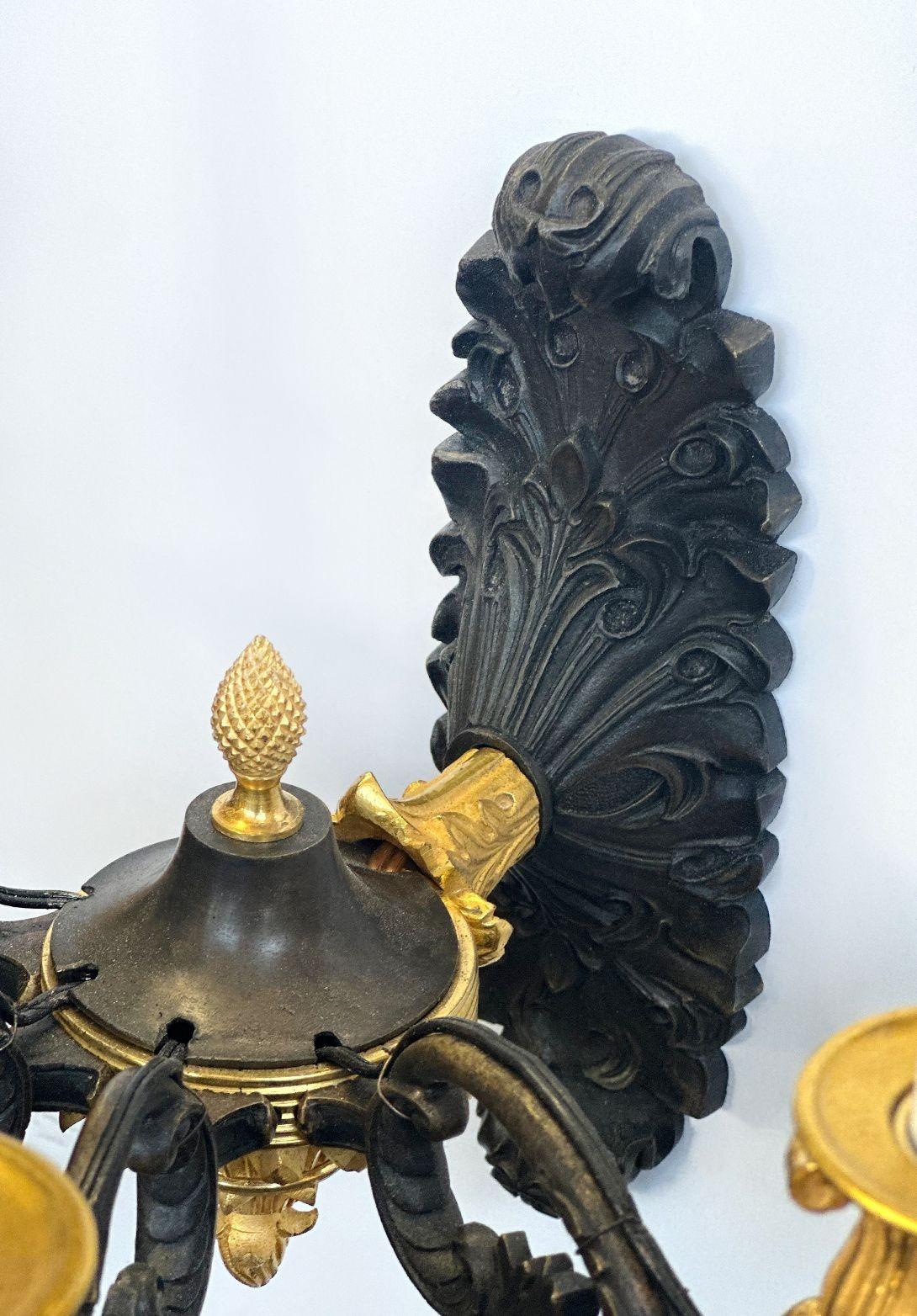 Pair of French Late 19th Century Empire-Style Sconces In Good Condition For Sale In Los Angeles, CA